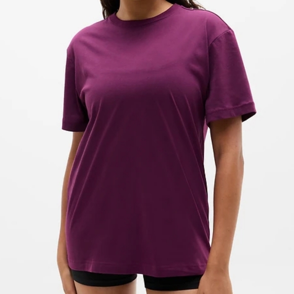 Athleta True Cotton Tee - Dark Red - Picture 1 of 4